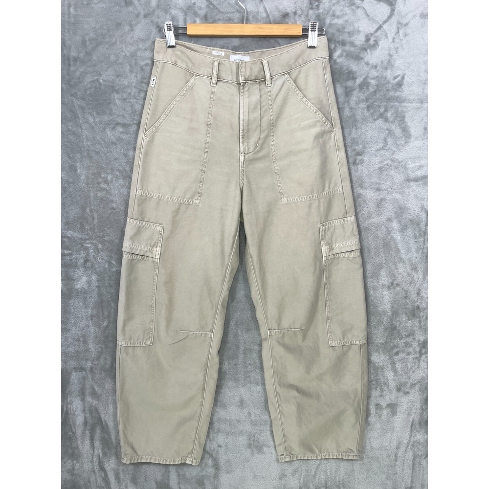 Citizens of Humanity Women's 26 Cargo Slung Pants Marcelle Sand Barrel Wide Leg